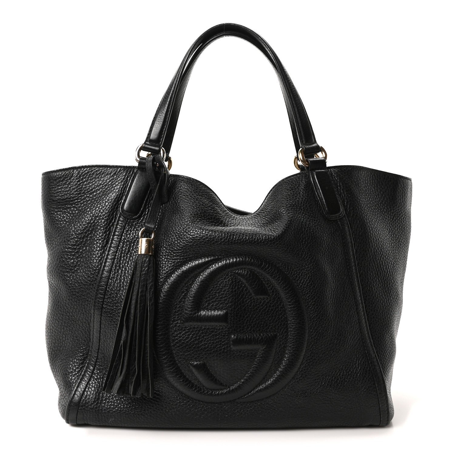 Gucci Pebbled Calfskin Medium Soho Shoulder Bag Black