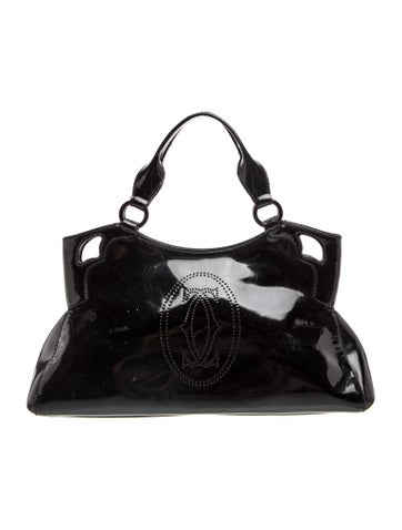 Cartier Patent Leather Top Handle Bag