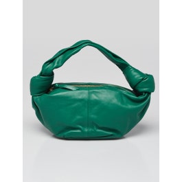 Bottega Veneta Bottega Veneta Green Leather Double Knot Mini Shoulder Bag