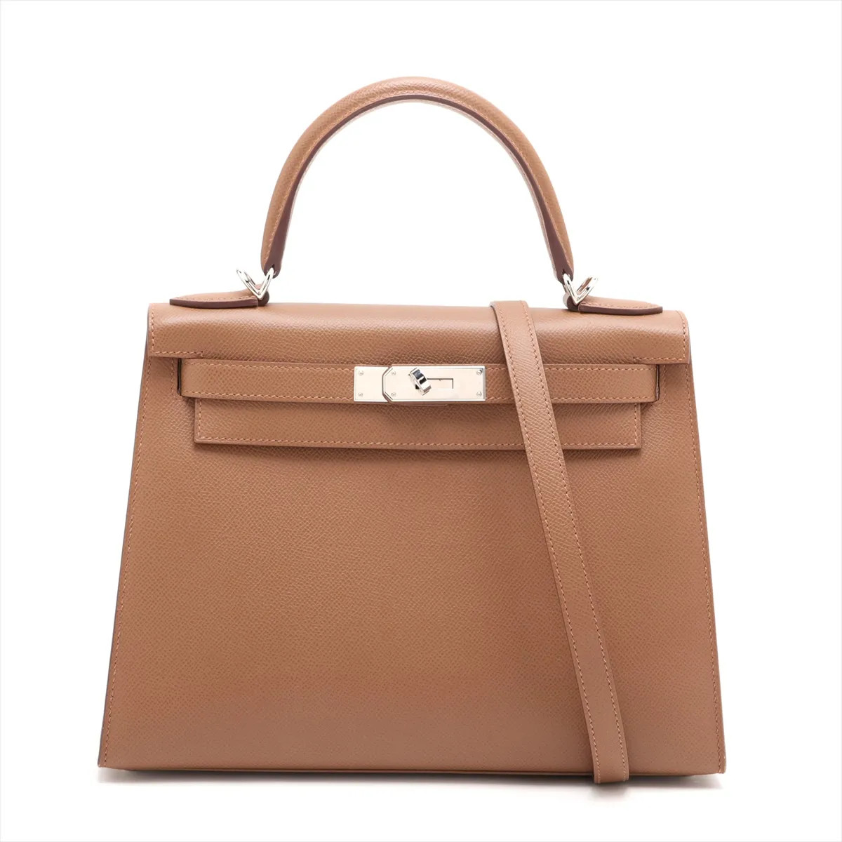 Hermès Kelly 28 Serie Verso Veau Epsom Arzan x biscuit Silver Metal Fittings U: