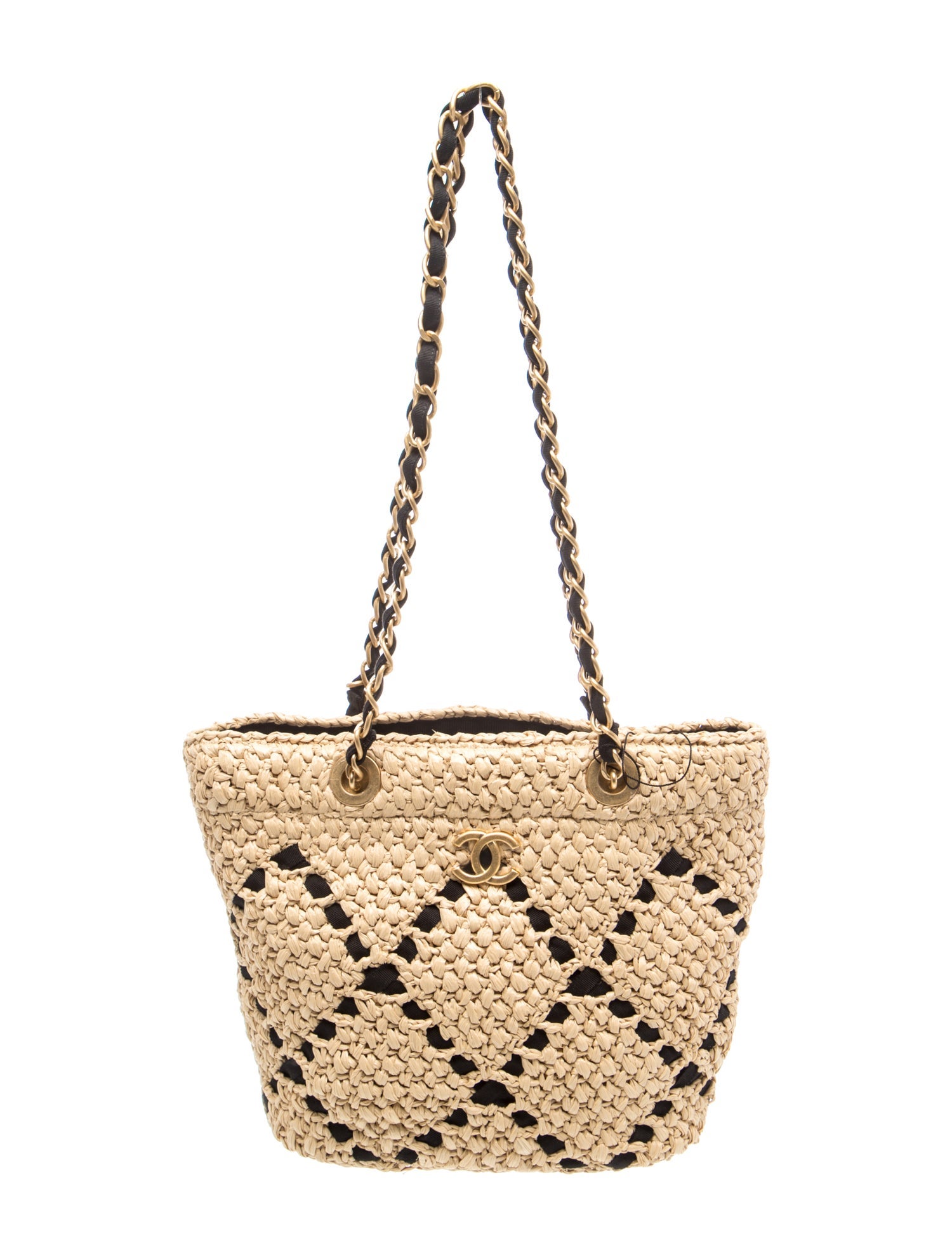 2026 Raffia & Grosgrain Small Shopping Bag w/Tags