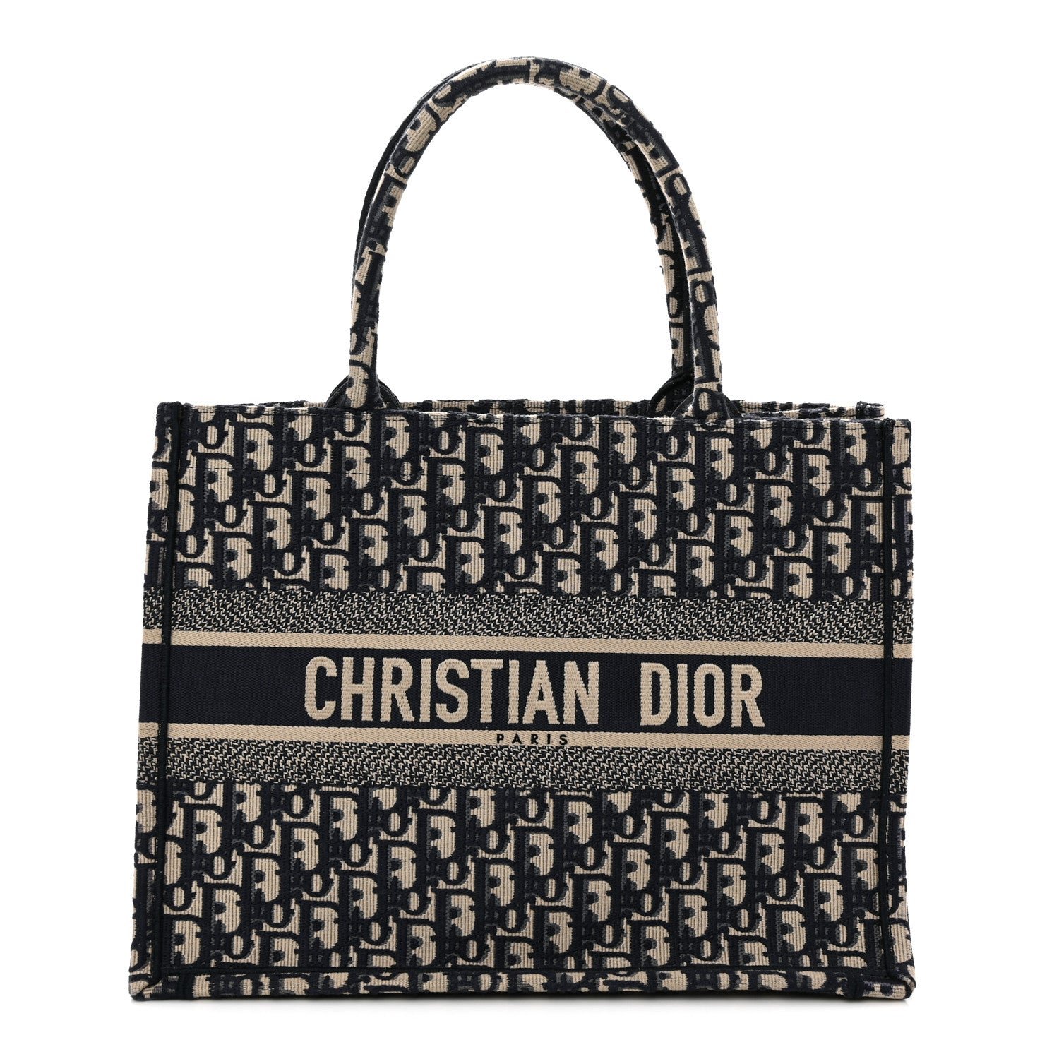Christian Dior Oblique Medium Book Tote Blue Multicolor