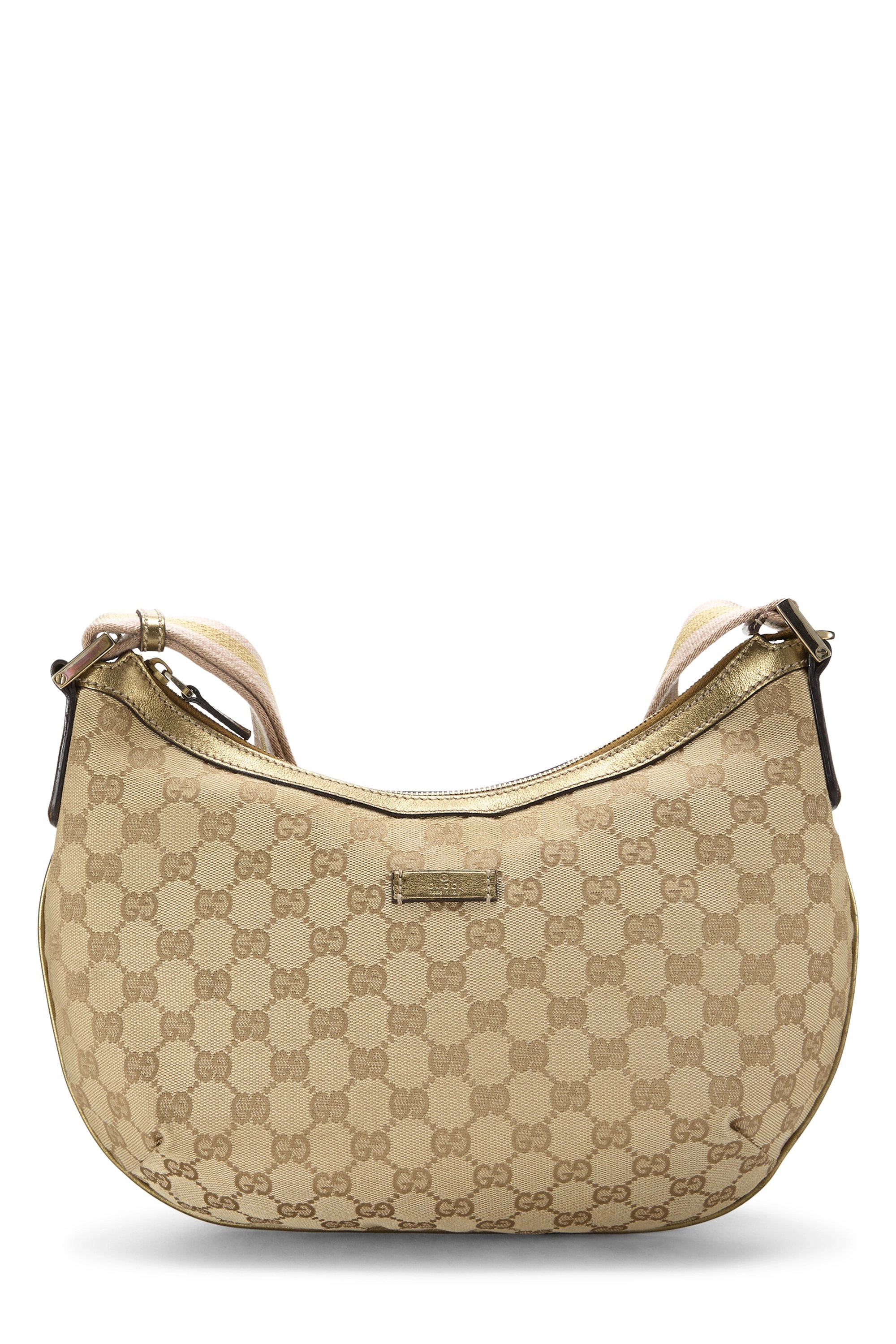 Gold Original GG Canvas Web Round Messenger