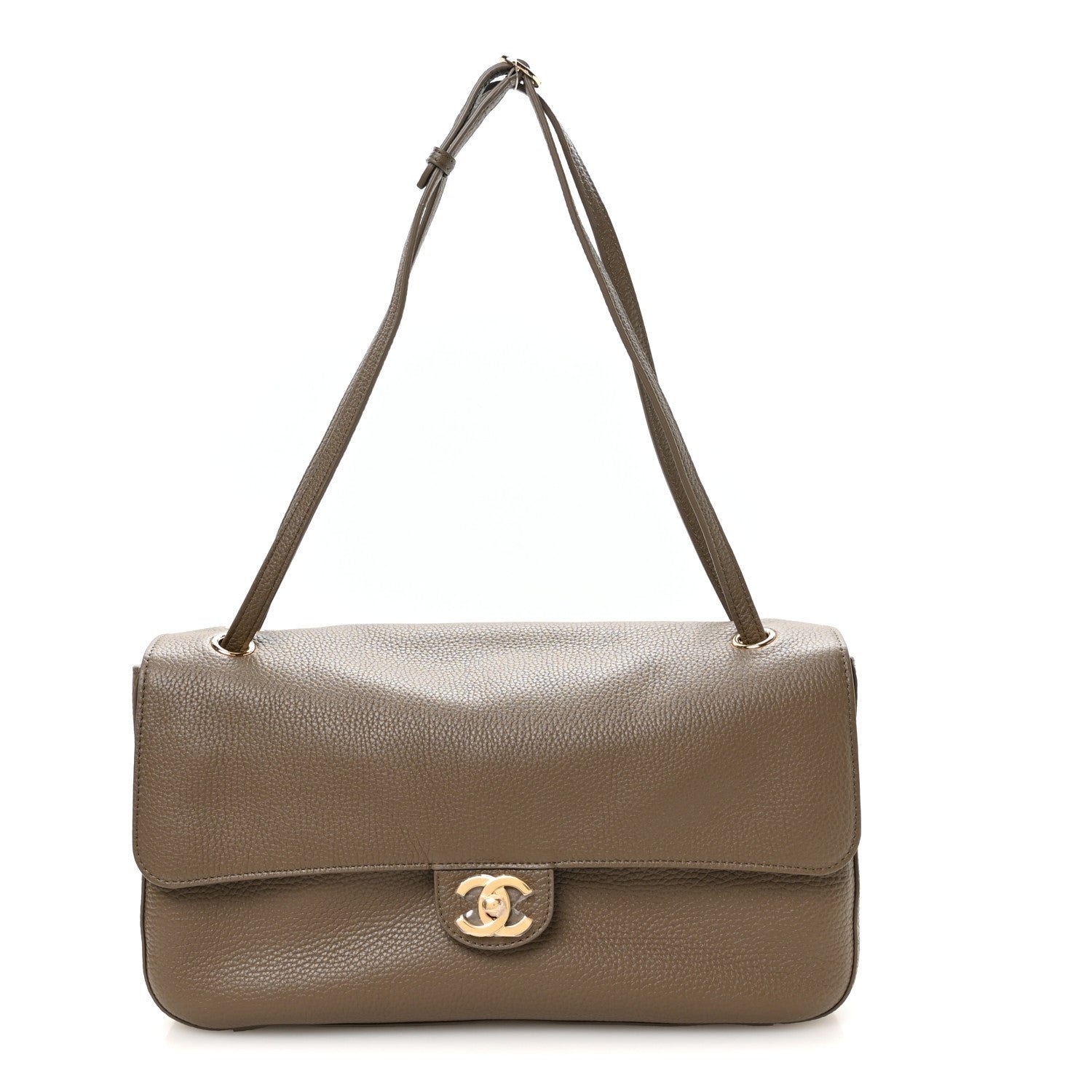 Chanel Grained Calfskin Small Souplissimo Maxi Flap Dark Khaki