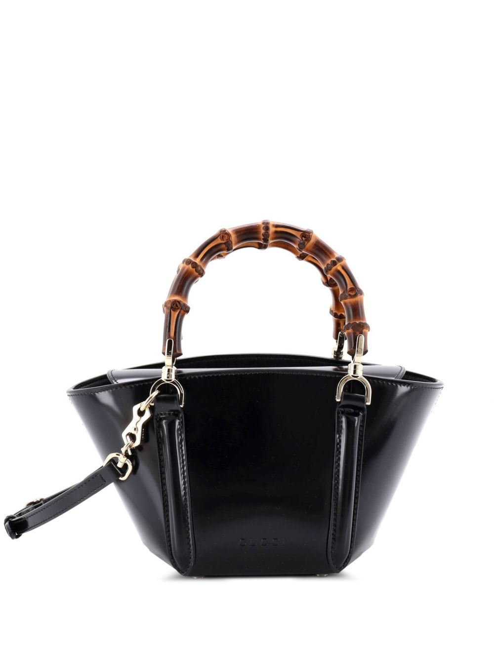 Bamboo Top Handle Tote Leather Mini satchel