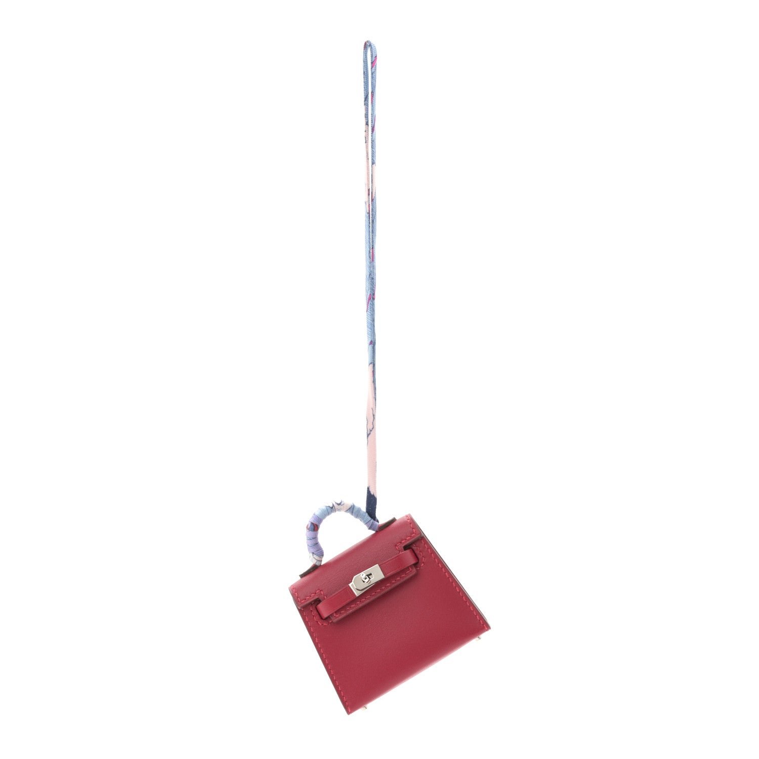 Hermes Hermes Tadelakt Mini Kelly Twilly Bag Charm Rouge Vif