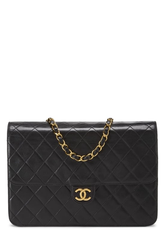 Black Quilted Lambskin Ex Flap Medium