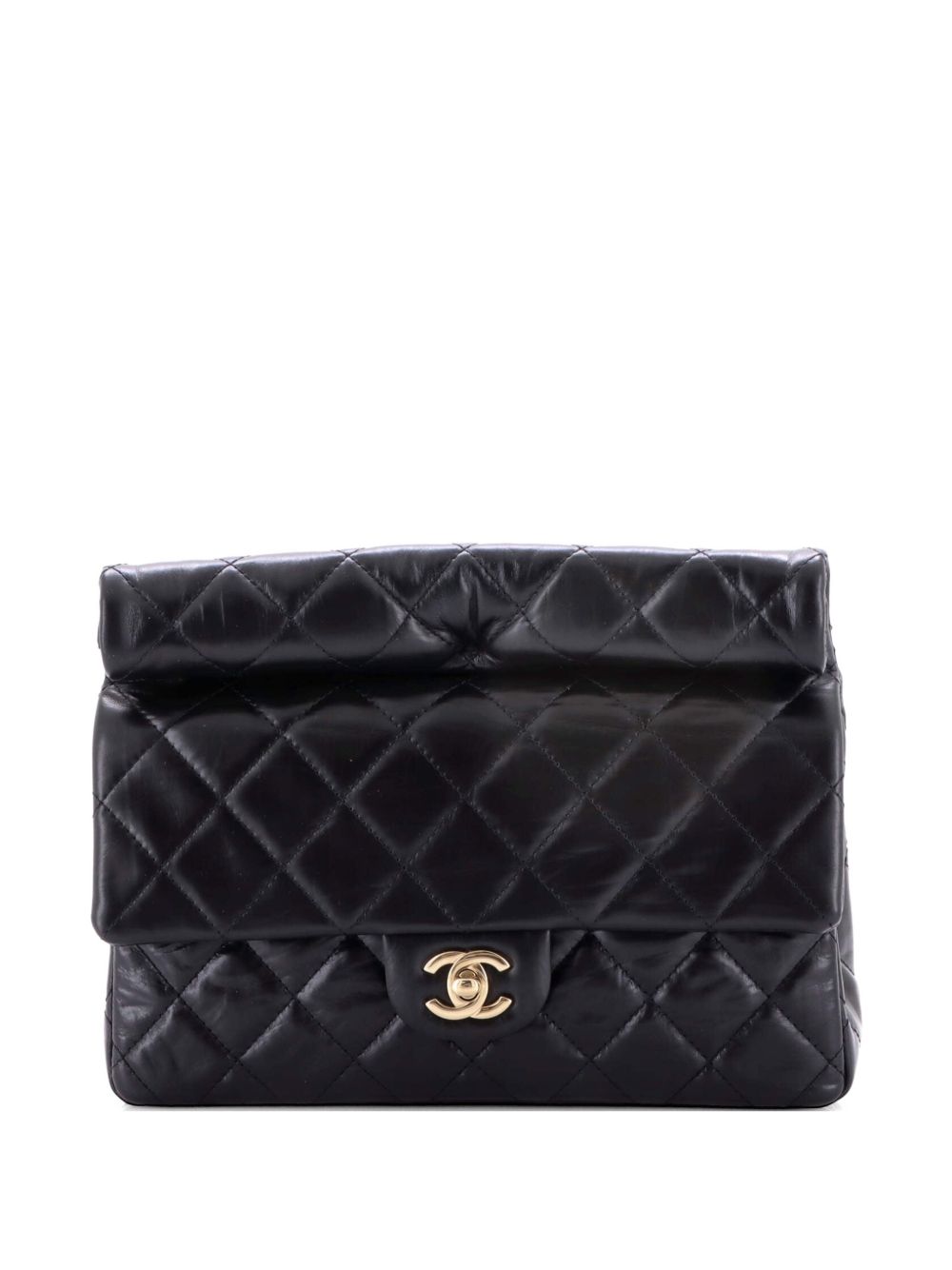 Classic Roll Quilted Crumpled Calfskin Medium clutch bag