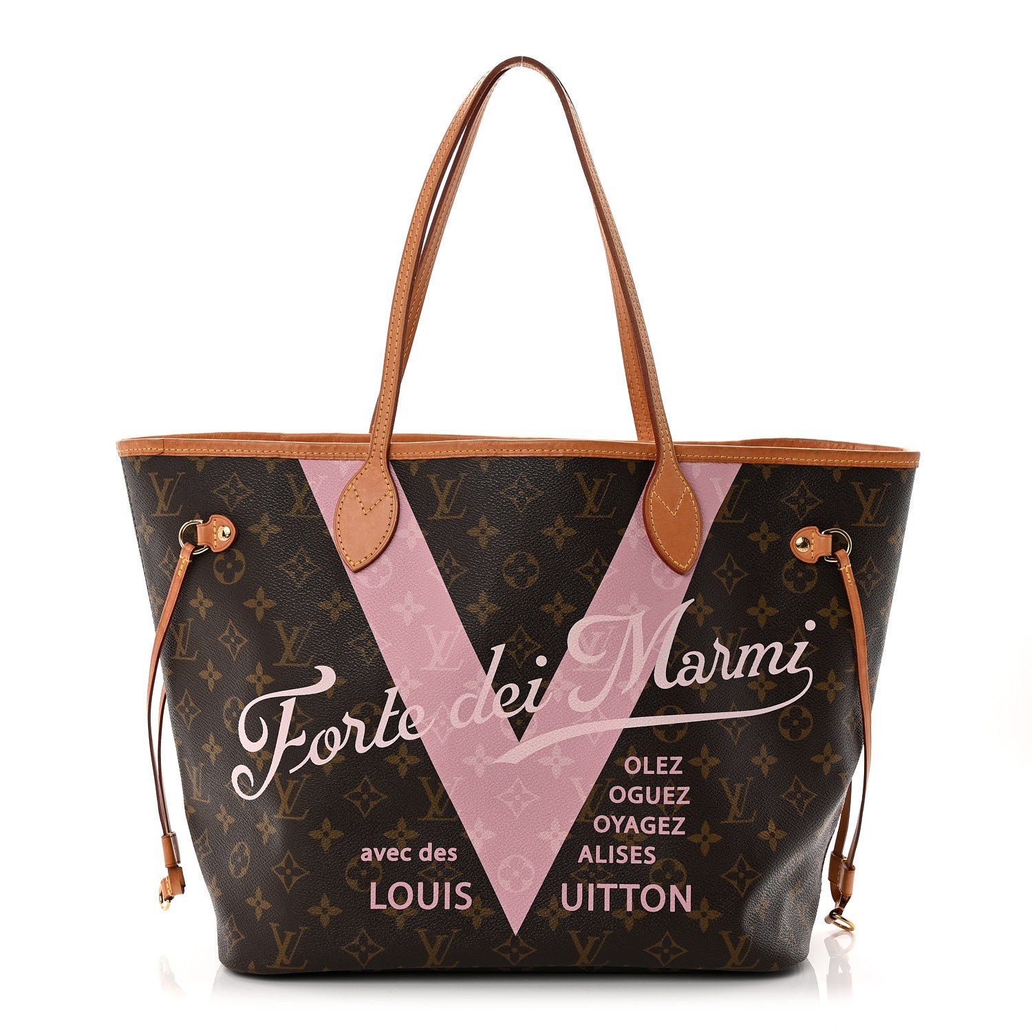 Louis Vuitton Louis Vuitton Monogram Forte Dei Marmi V Neverfull MM Rose Ballerine