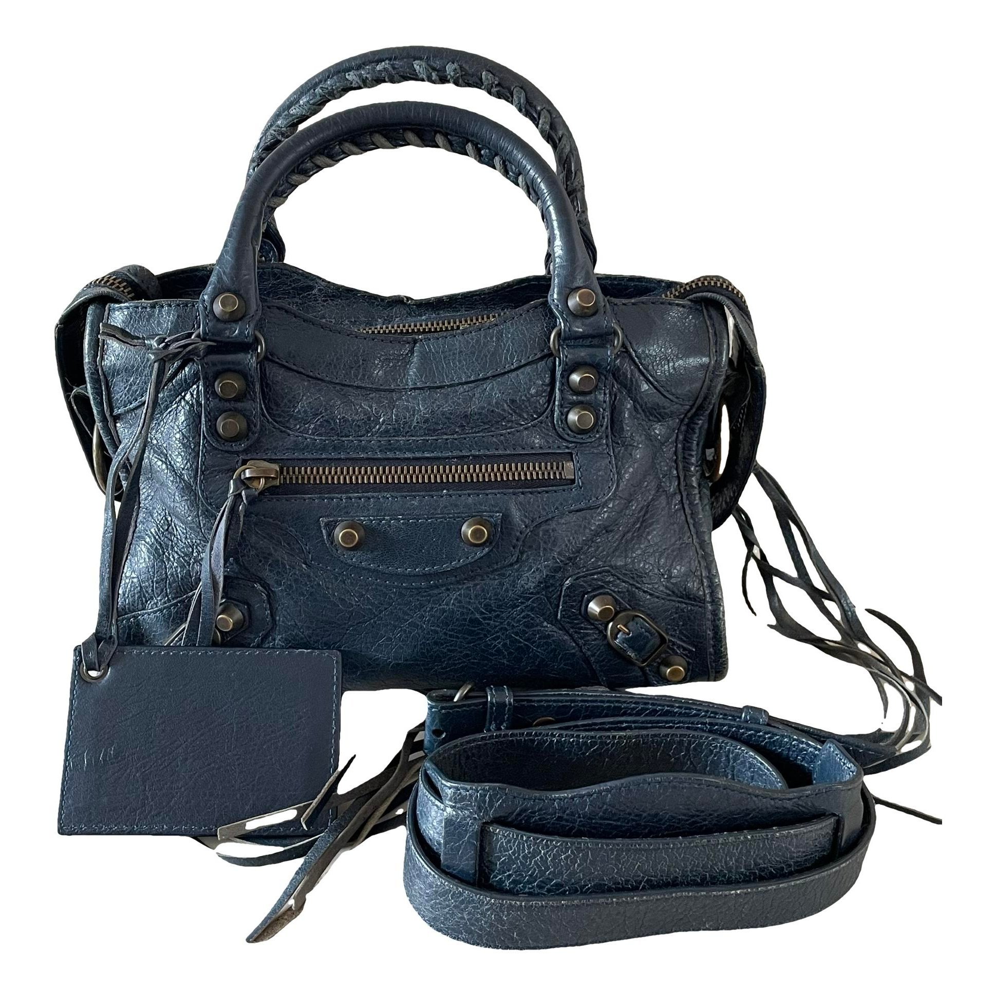 City leather handbag