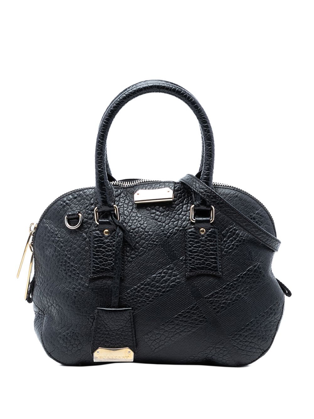 2015-2025 Small Heritage Grain Check Embossed Leather Orchard Bowling Bag satchel
