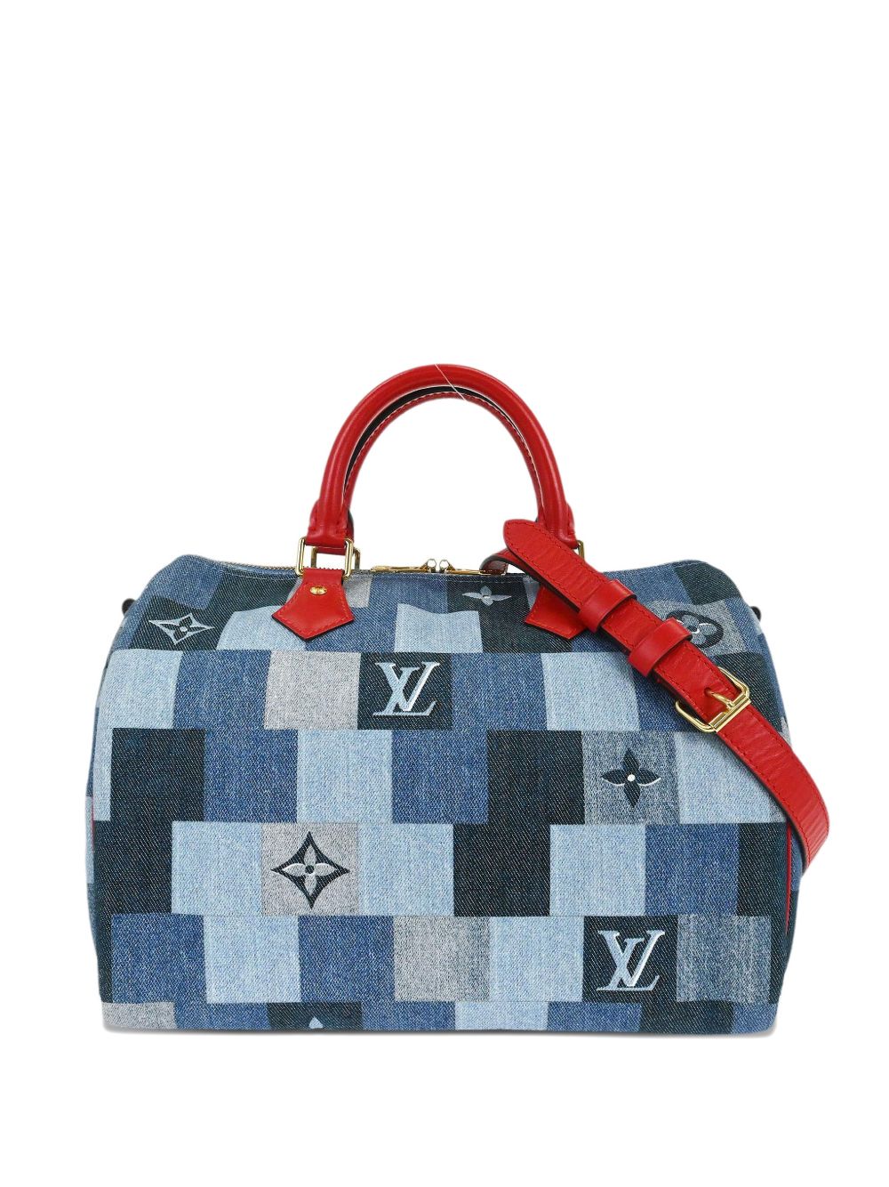 Louis Vuitton 30 Speedy Bandouliere squar- patchwork tote bag