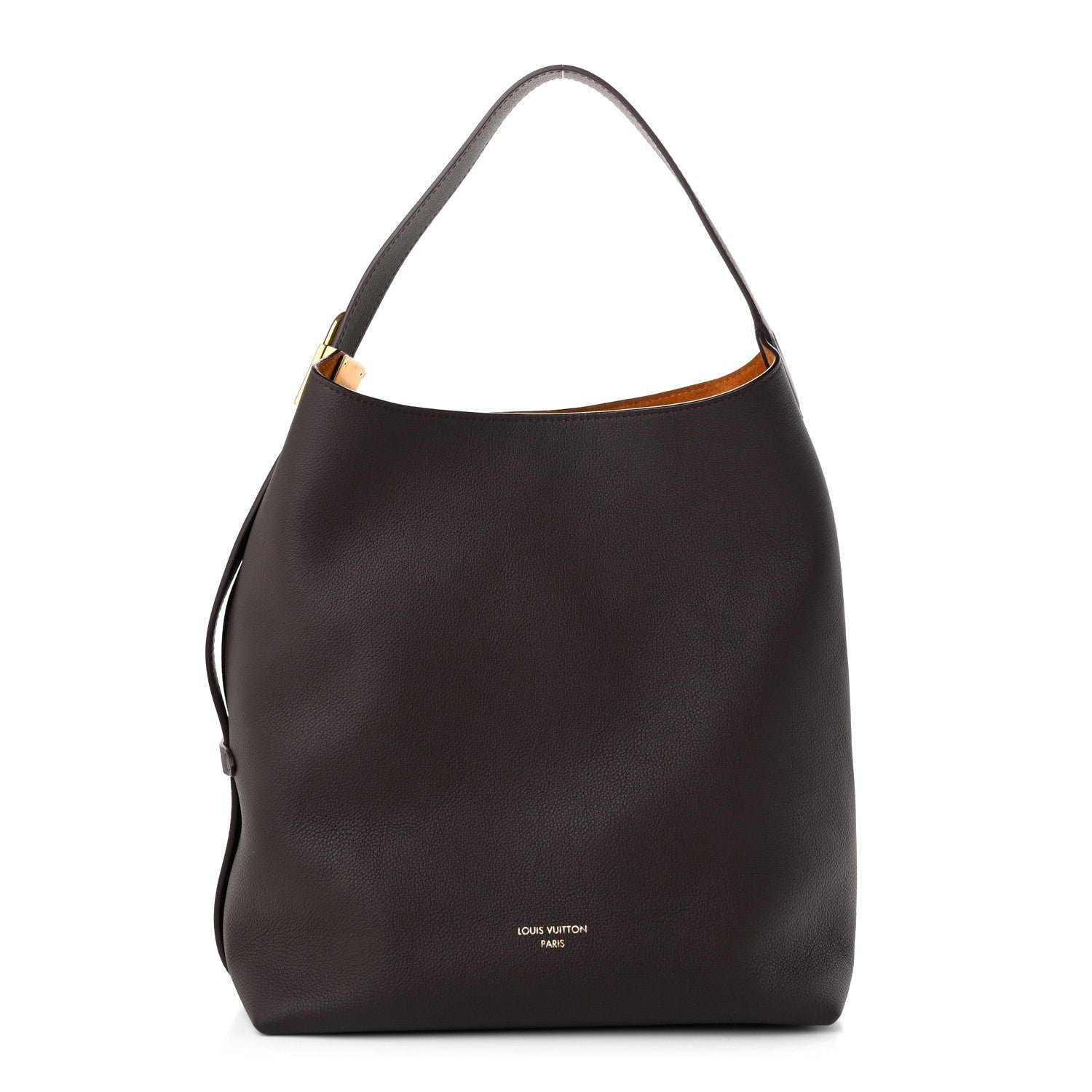 Louis Vuitton Grained Calfskin Low Key Hobo MM Chocolate