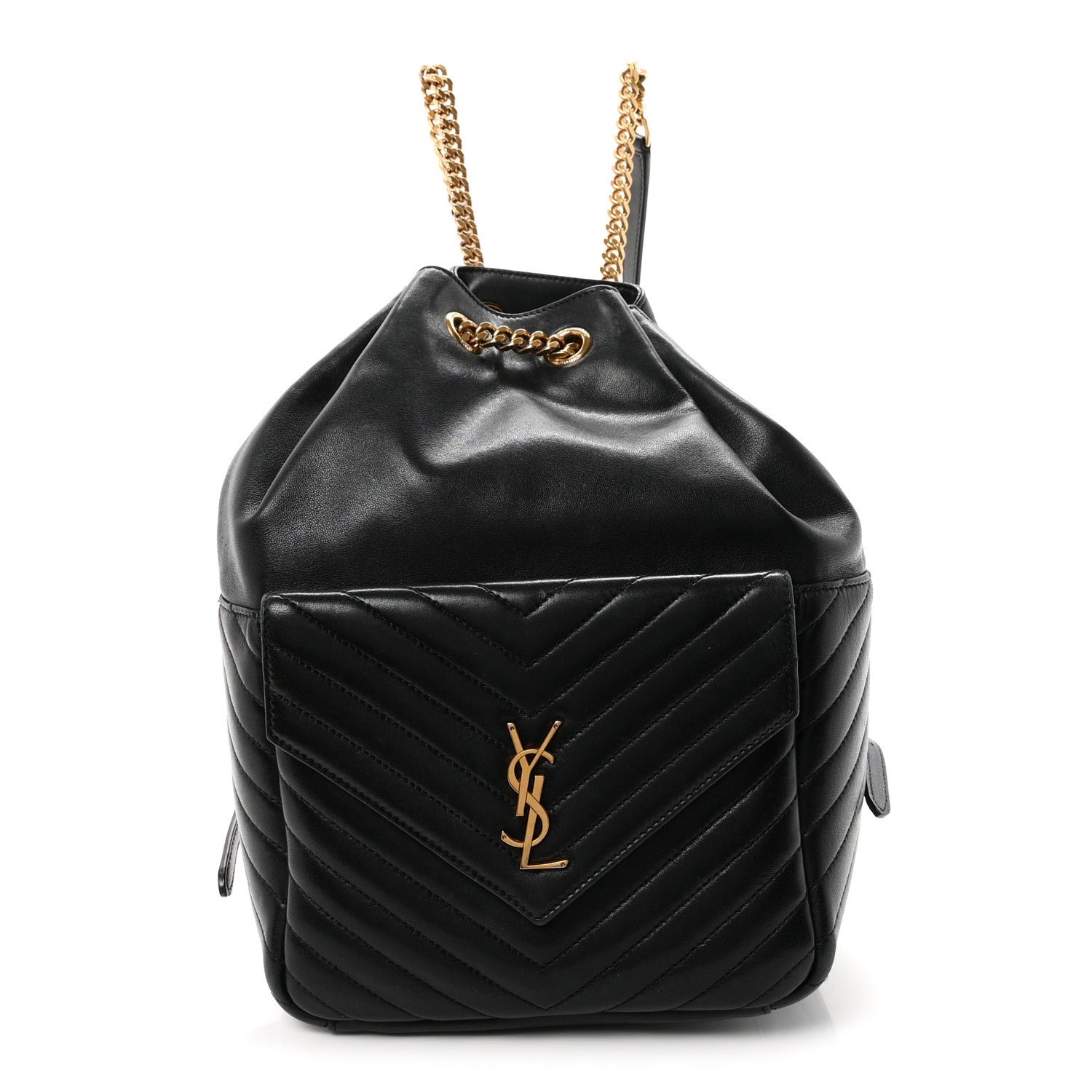 Saint Laurent Lambskin Matelasse Monogram Joe Backpack Black