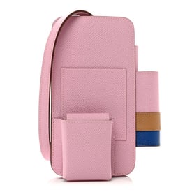 Hermes Epsom Hermesway Phone Case Mauve Sylvestre Chai Bleu Royale