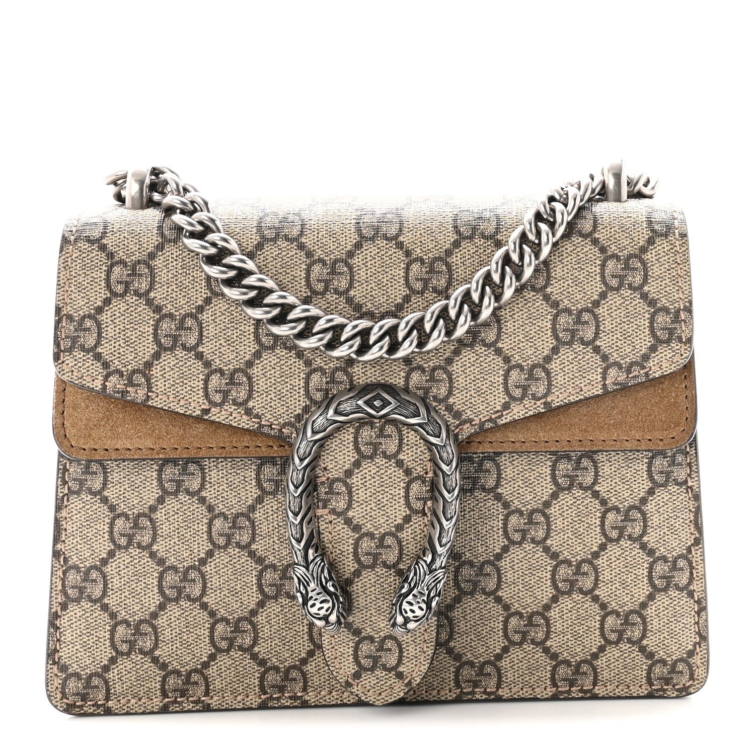 Gucci GG Supreme Monogram Mini Dionysus Shoulder Bag Taupe