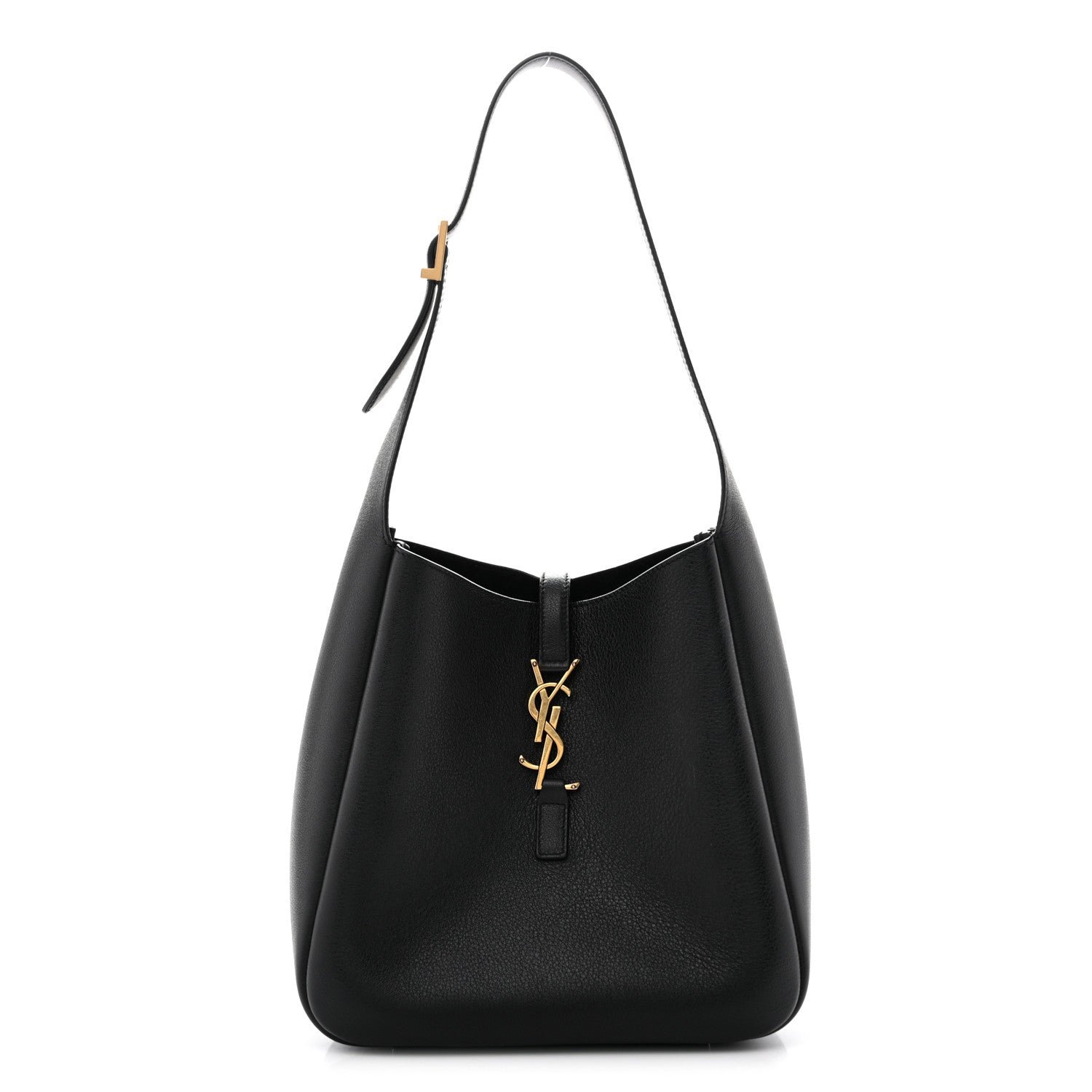 Saint Laurent Grained Calfskin Small Le 5 A 7 Soft Hobo Black
