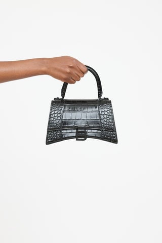Hourglass Embossed Leather Bag