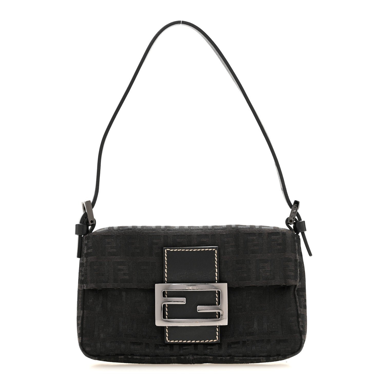 Fendi Zucchino Mini Baguette Black
