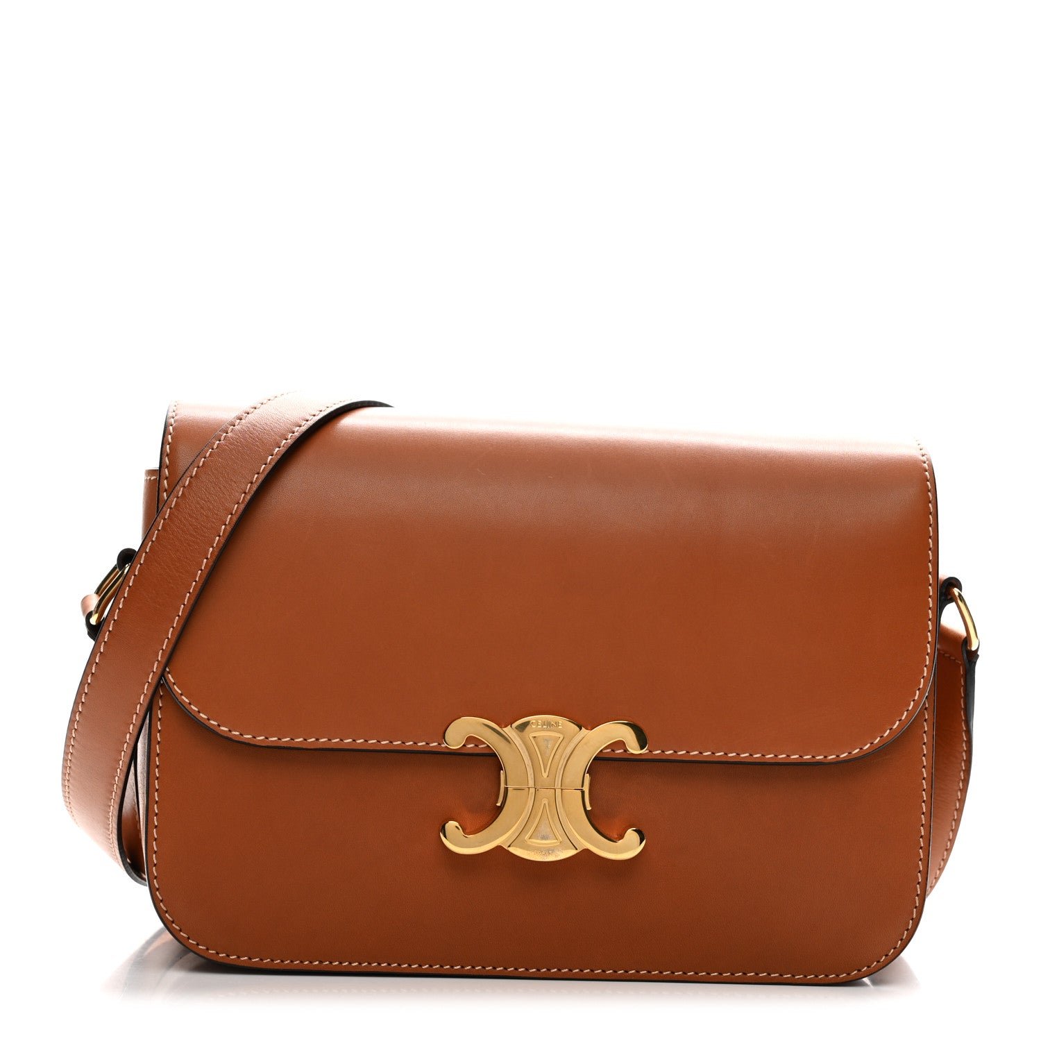 Celine Natural Calfskin Medium Triomphe Tan