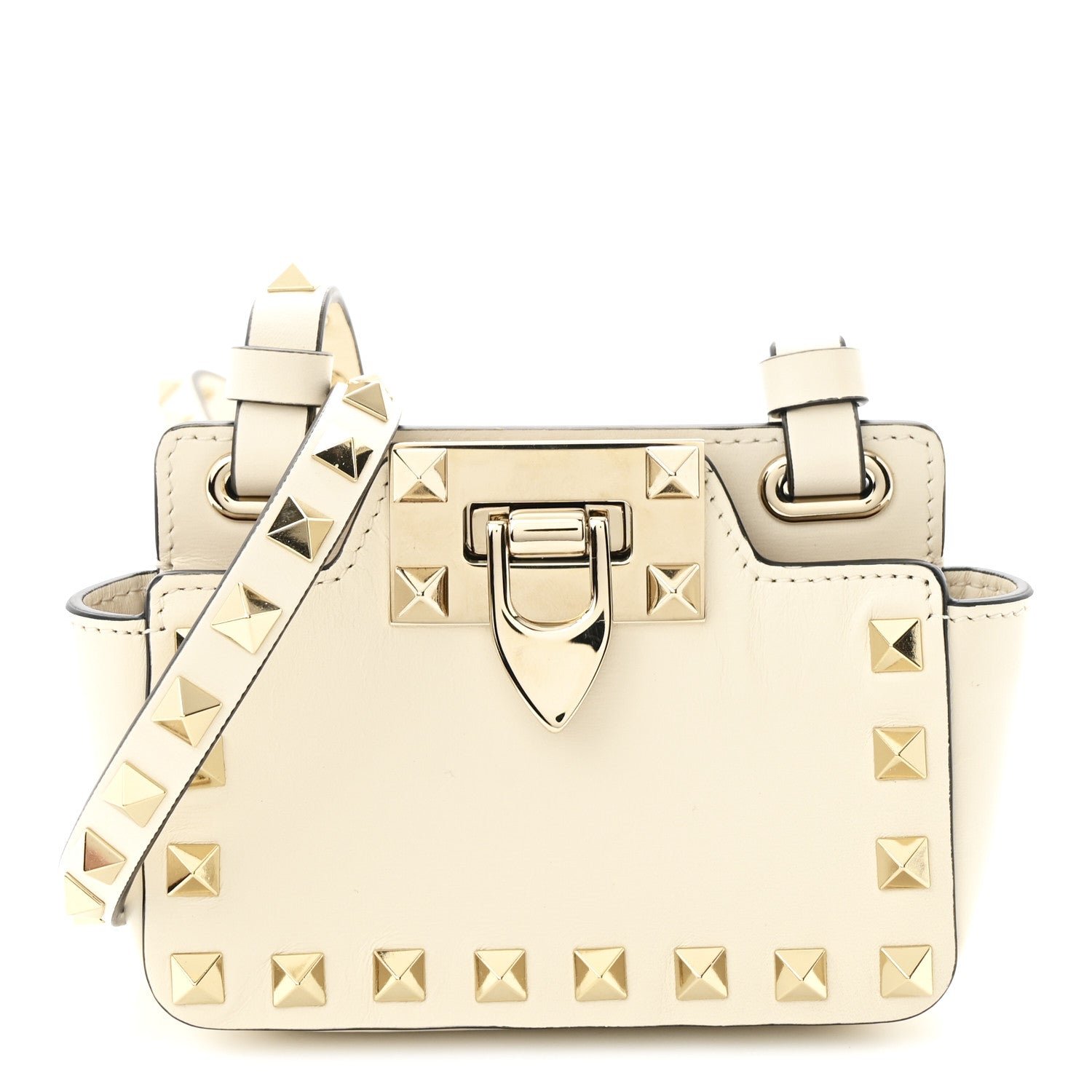 Valentino Garavani Valentino Garavani Vitello Rockstud Mini Crossbody Ivory