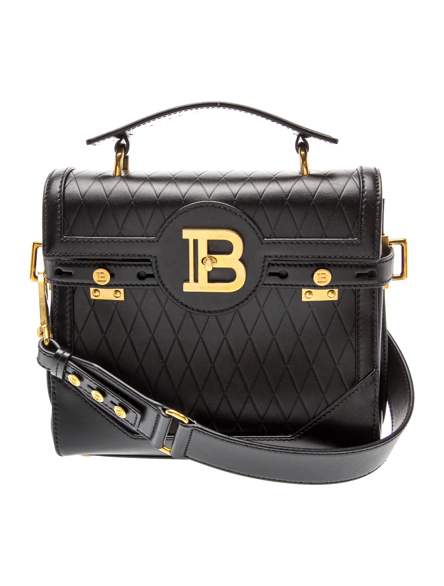 Balmain Leather Top Handle Bag