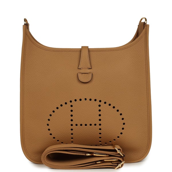 Hermes Hermes Evelyne III PM Biscuit Clemence Gold Hardware