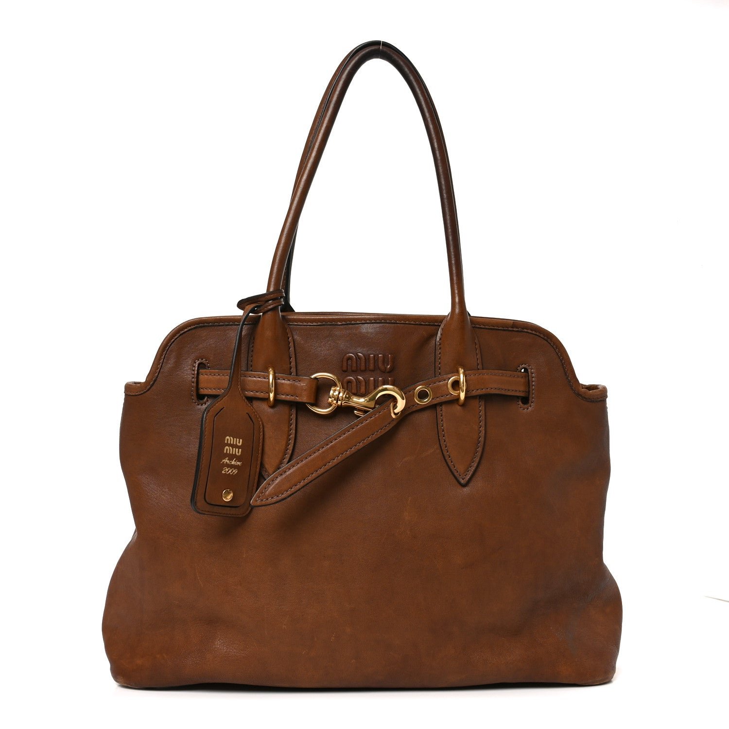 Miu Miu Nappa Aviator Medium Aventure Bag Rovere
