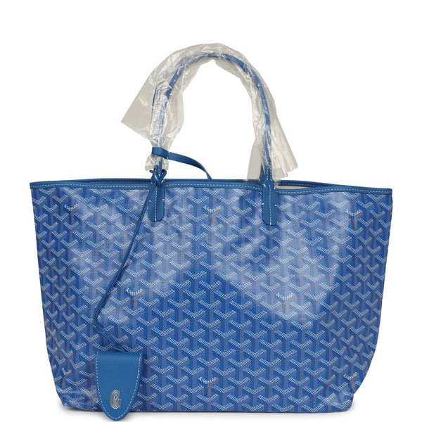 Goyard Goyardine Sky Blue Saint Louis PM Tote Bag Palladium Hardware