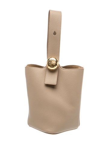 Leather Pebble Bucket Bag Mini 2024