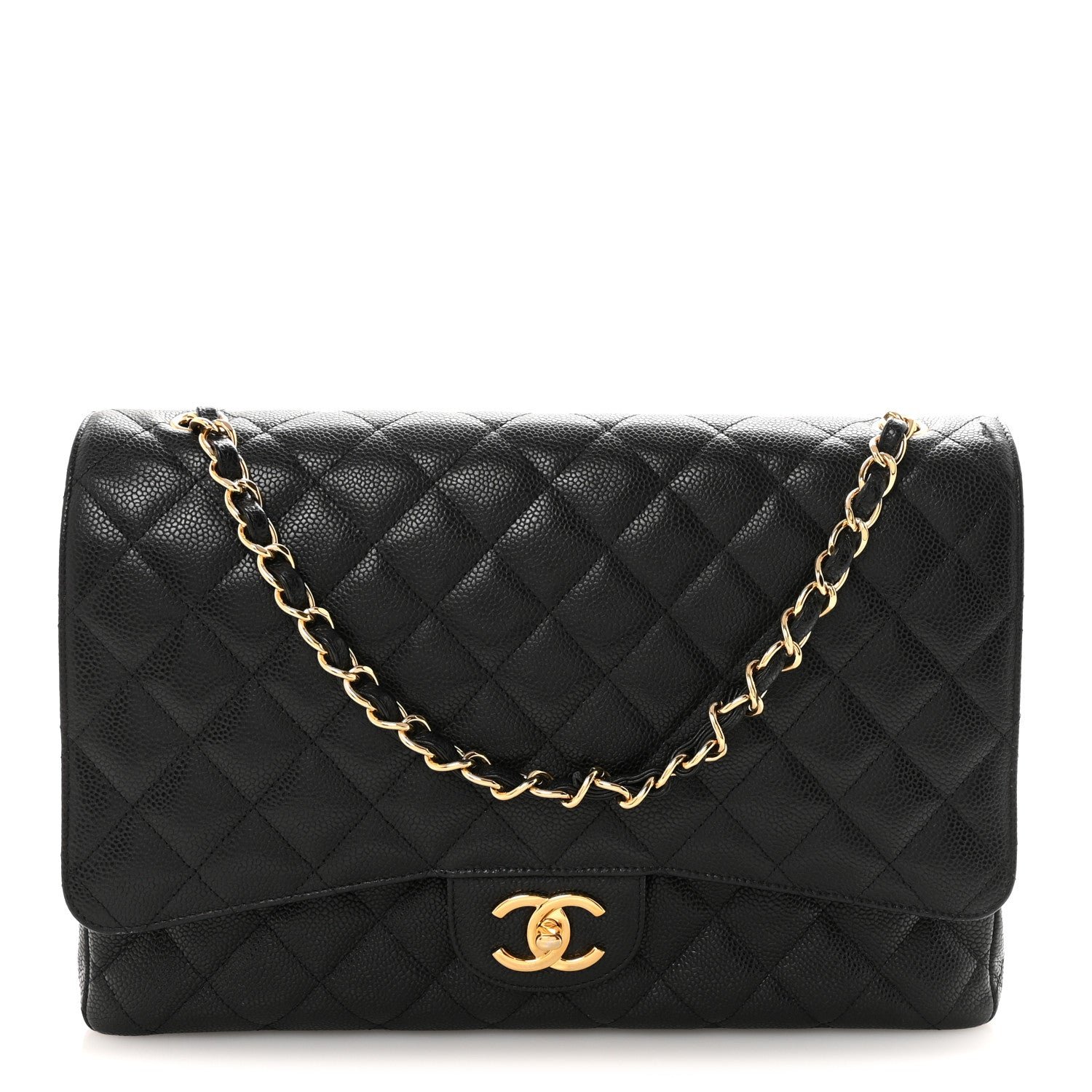 Chanel Caviar Quilted Maxi Double Flap Black