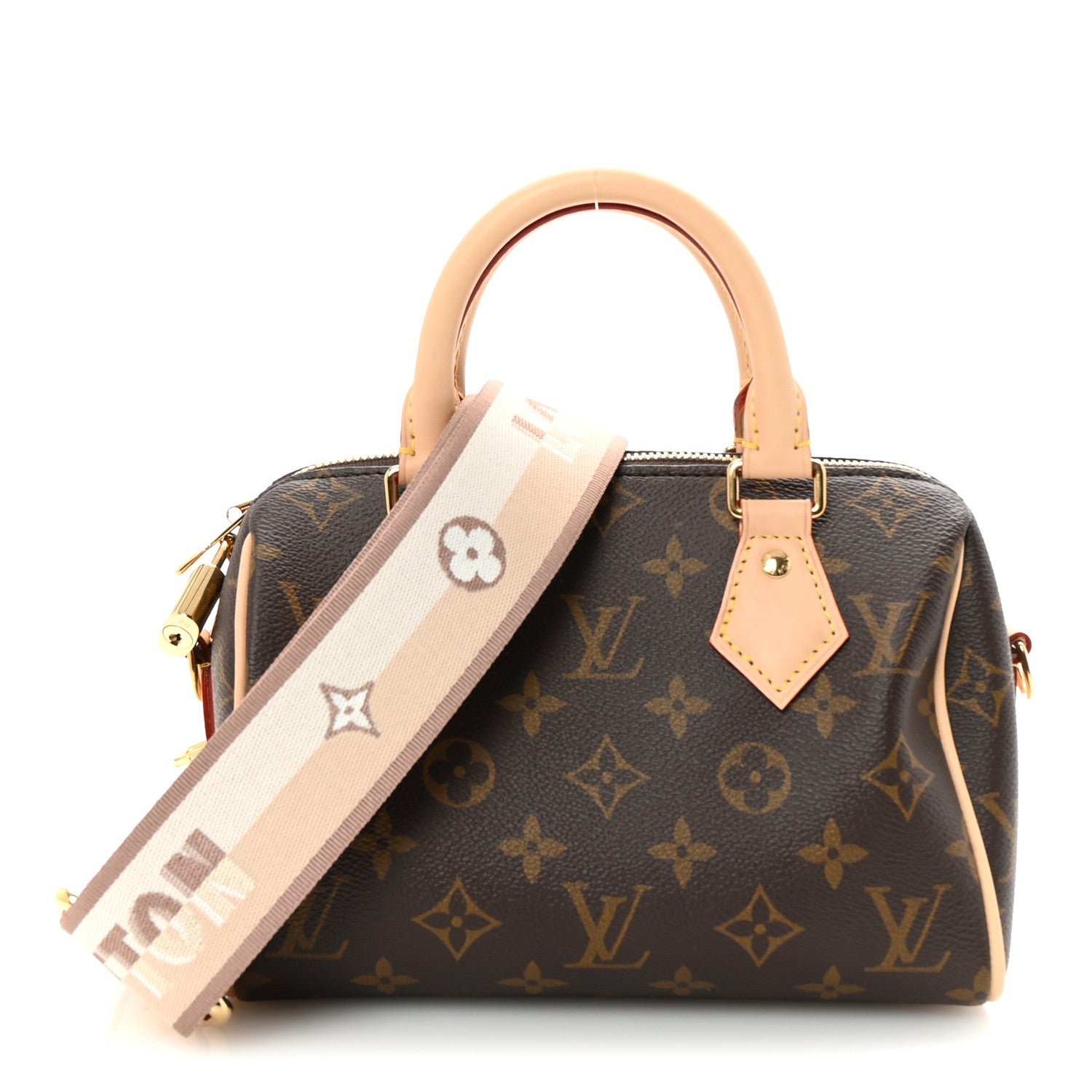 Louis Vuitton Monogram Speedy Bandouliere 20 Beige