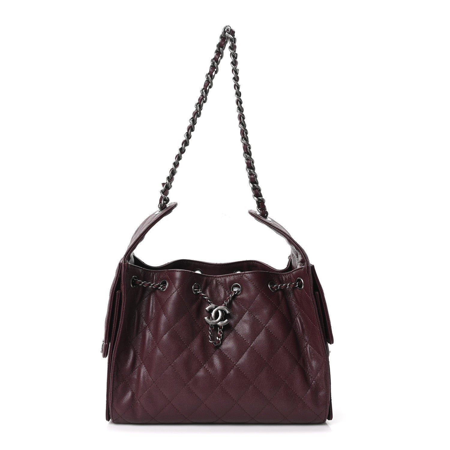 Chanel Caviar Quilted Small Chanel 25 Handbag Dark Burgundy