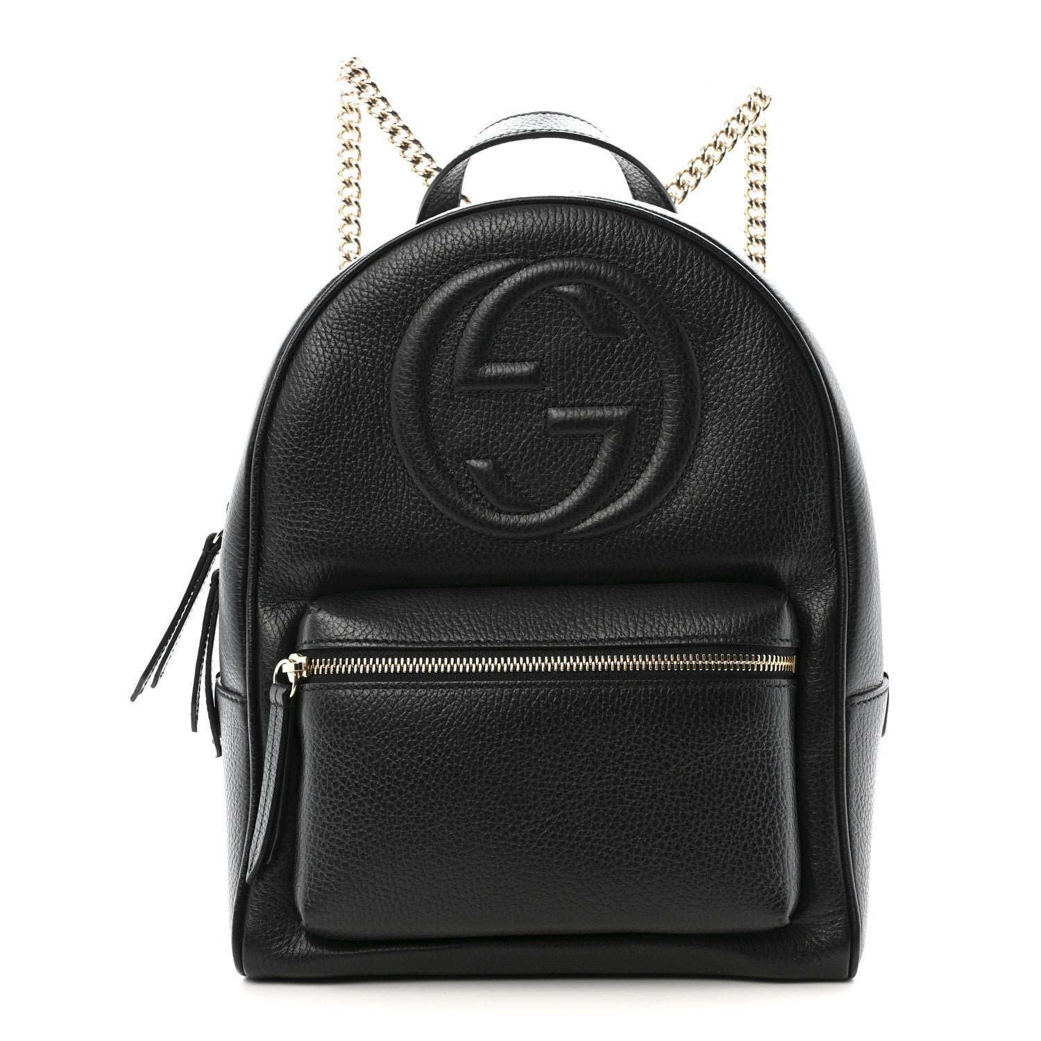 Gucci Pebbled Calfskin Soho Chain Backpack Black