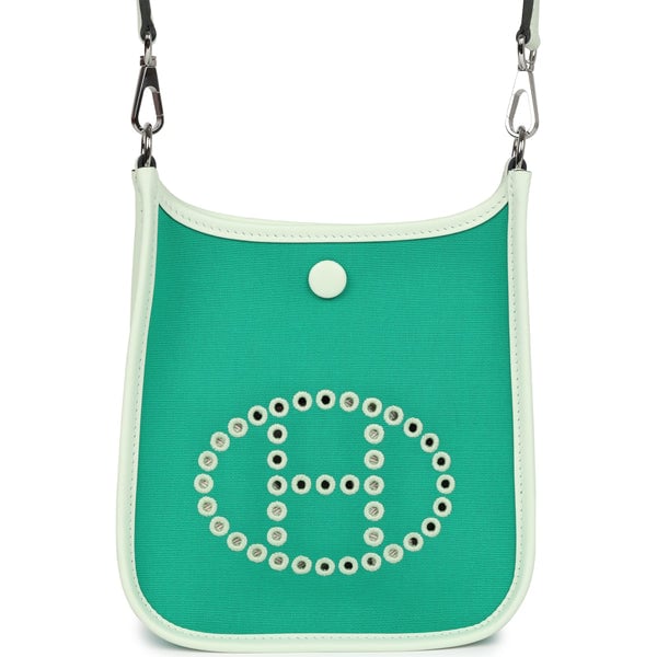 Hermes Hermes Neo Evelyne TPM Menthe Officier Canvas and Vert Fizz Swift Palladium Hardware
