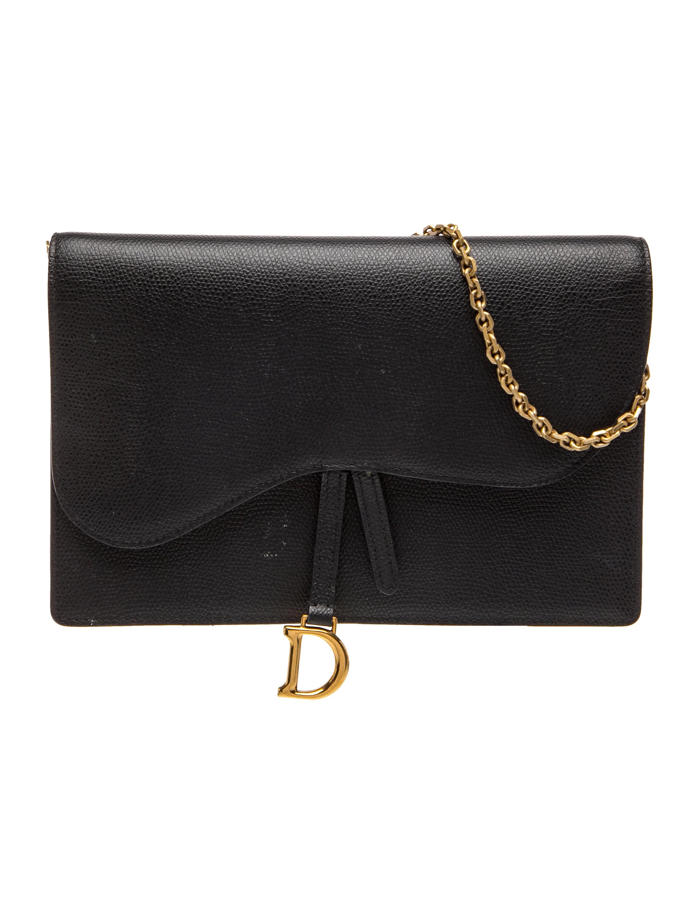 Leather Leather Saddle Wallet on Chain Crossbody Bag