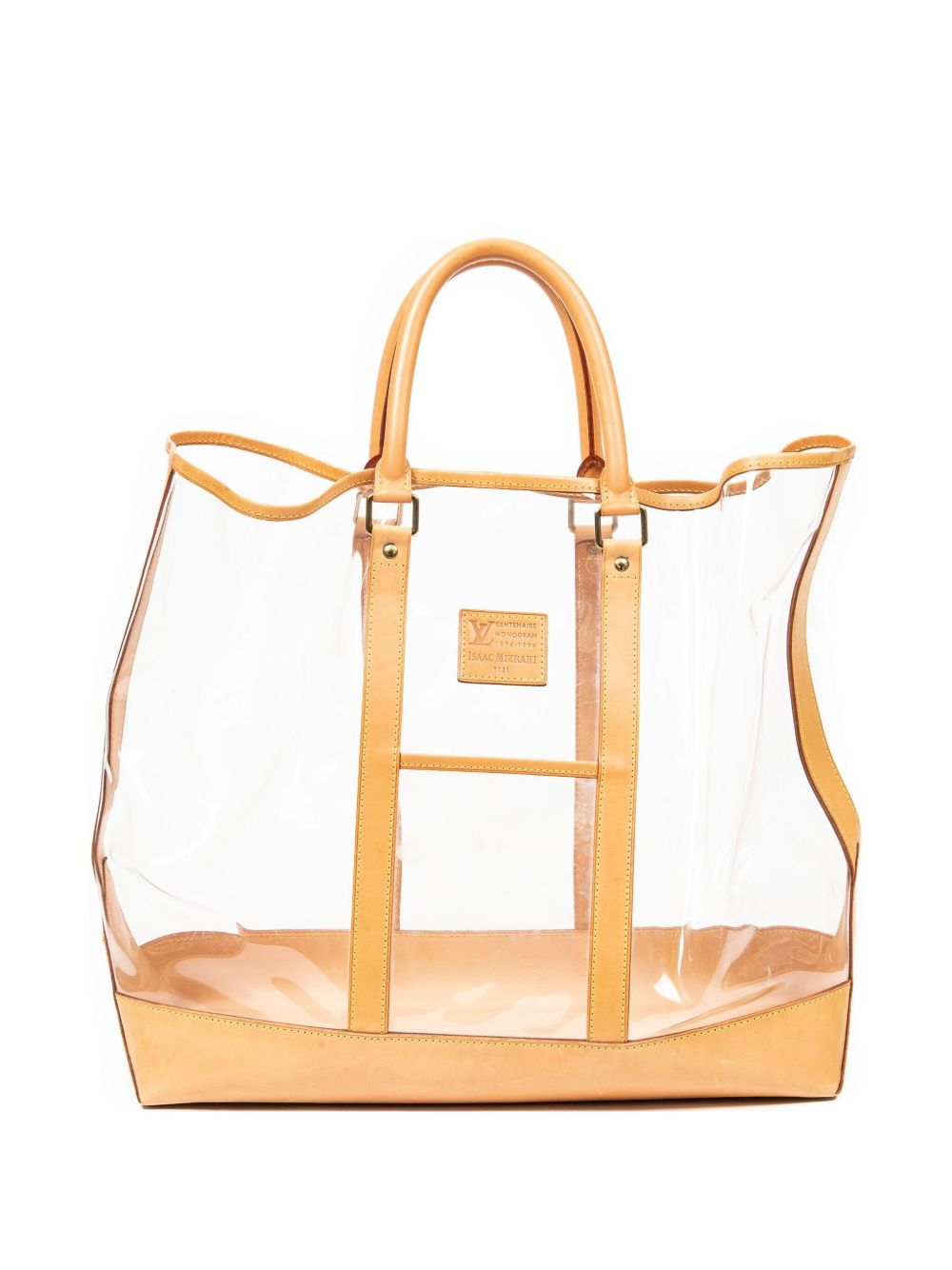 Louis Vuitton clear-panel leather tote bag