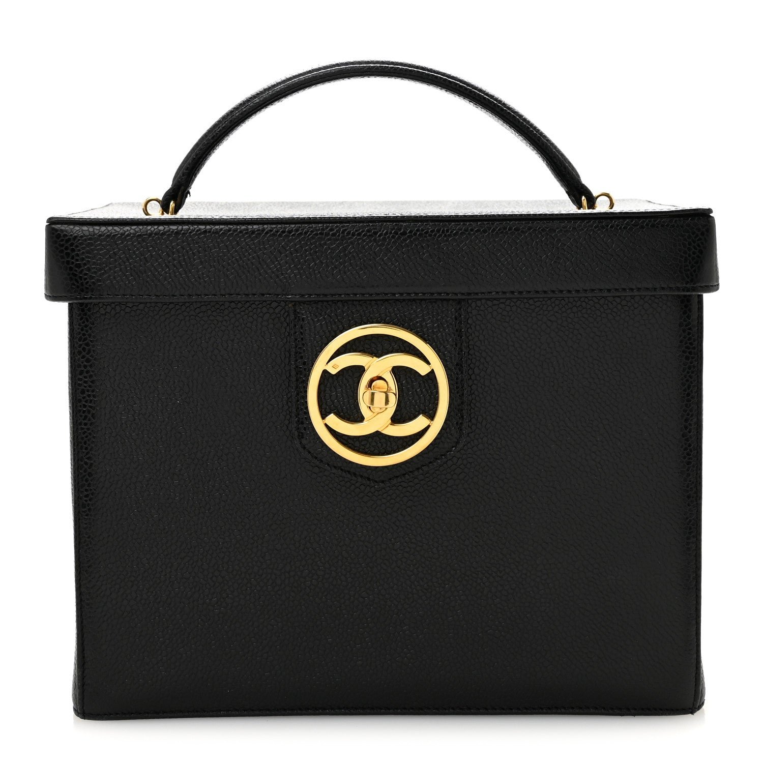 Chanel Caviar Vanity Train Case Black