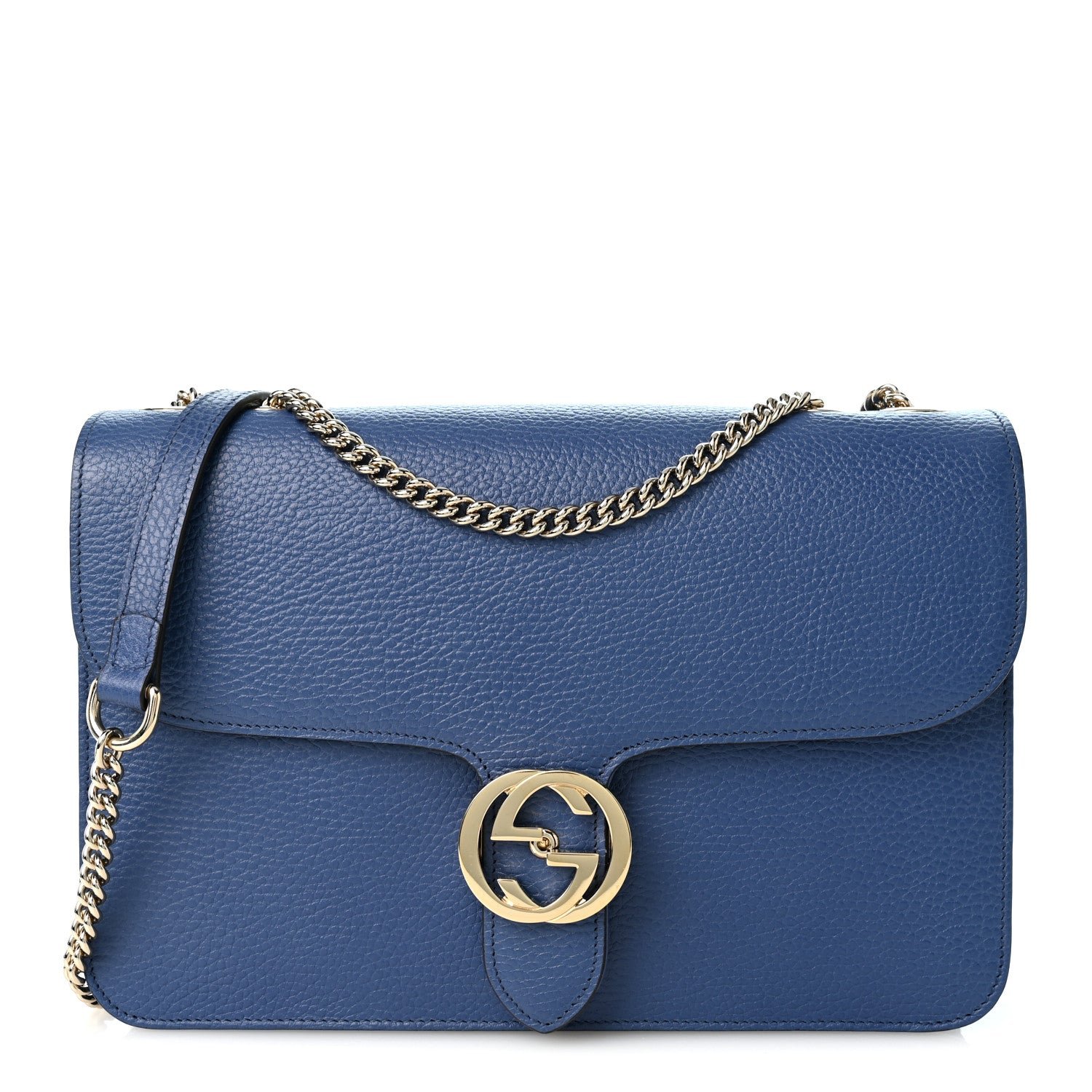Gucci Dollar Calfskin Interlocking G Shoulder Bag Caspian