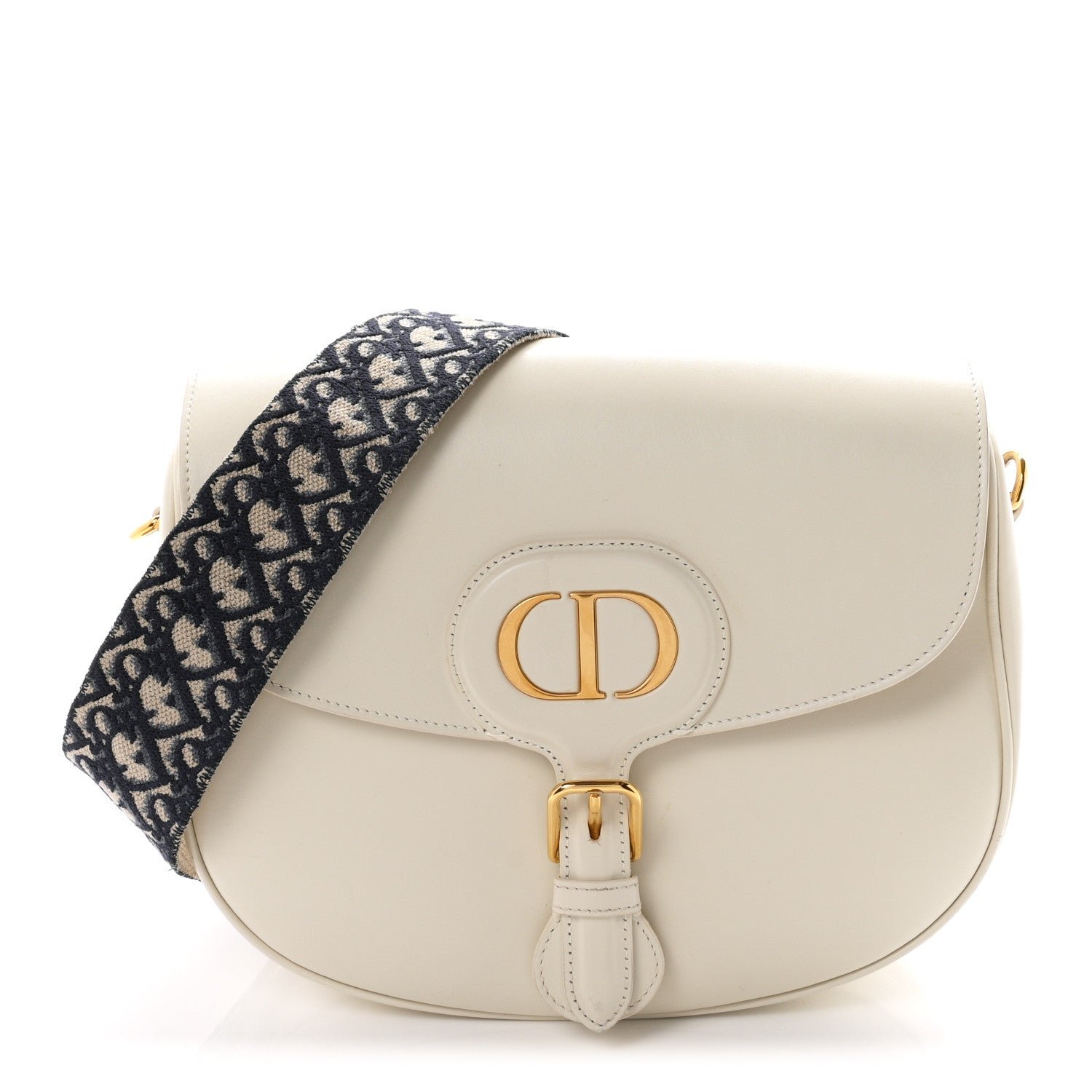 Christian Dior Box Calfskin Large Bobby Flap White