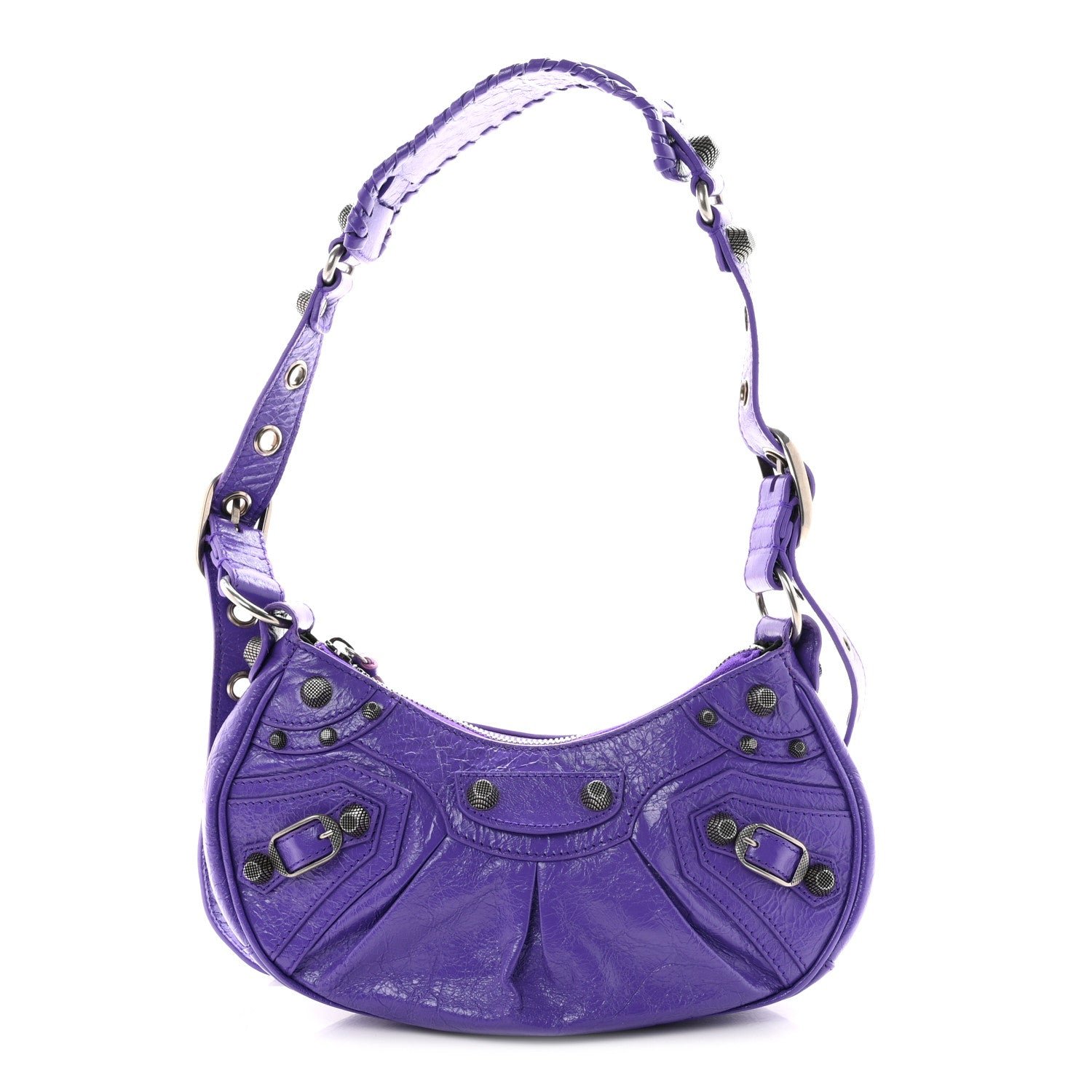 Balenciaga Agneau Arena Le Cagole Shoulder Bag XS Purple
