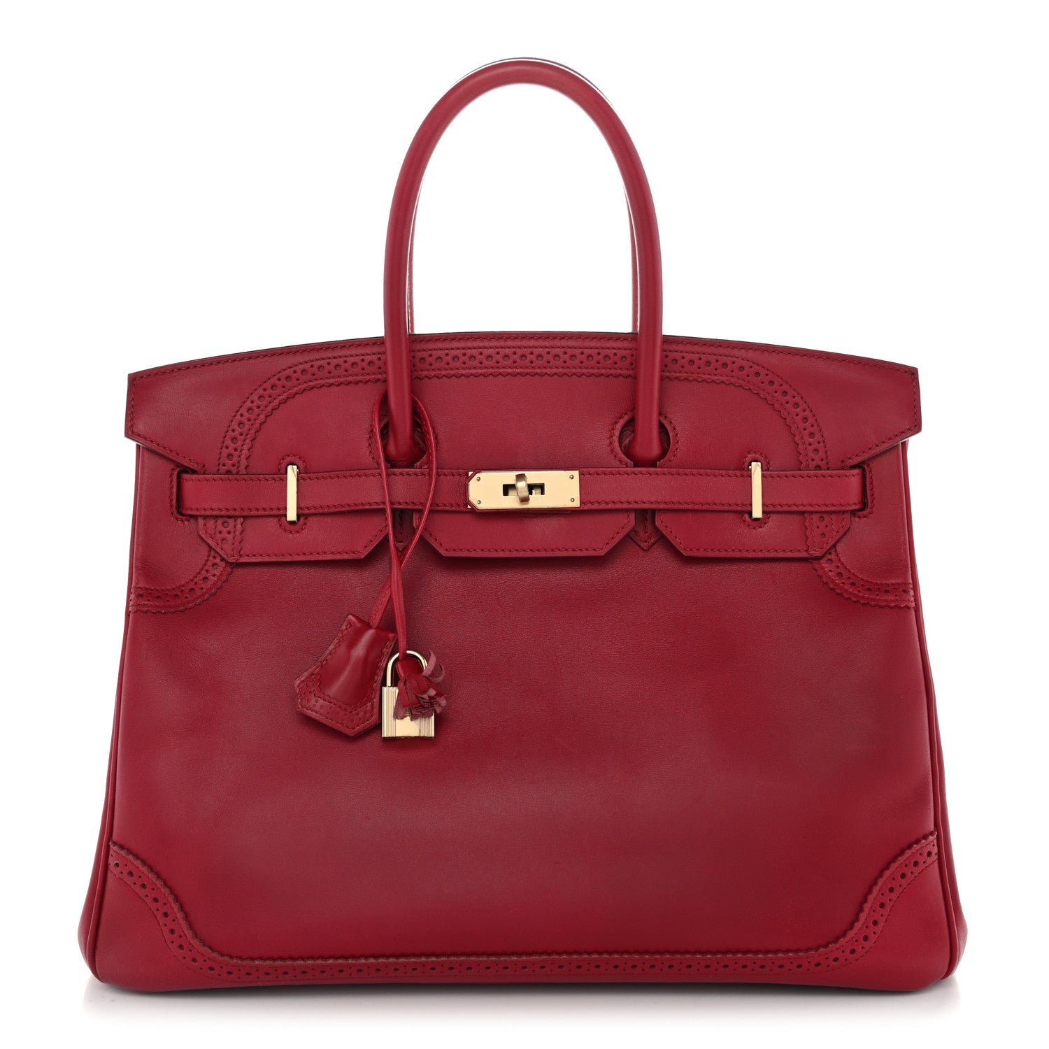 Hermes Tadelakt Ghillies Birkin 35 Rubis