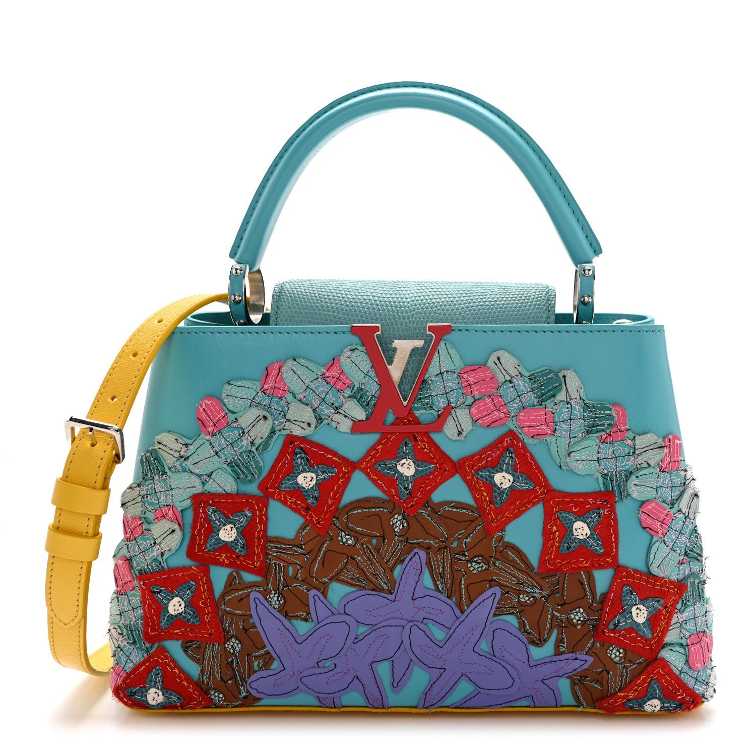 Louis Vuitton Calfskin Lizard Artycapucines Tschabalala Self PM Multicolor