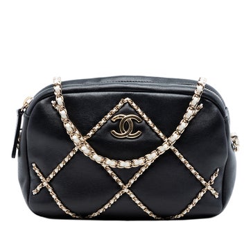 Lambskin CC Lambskin Chain Embellished Camera Bag
