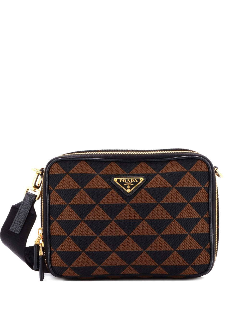 Prada Symbole Zip Around Shoulder Bag Jacquard crossbody bag