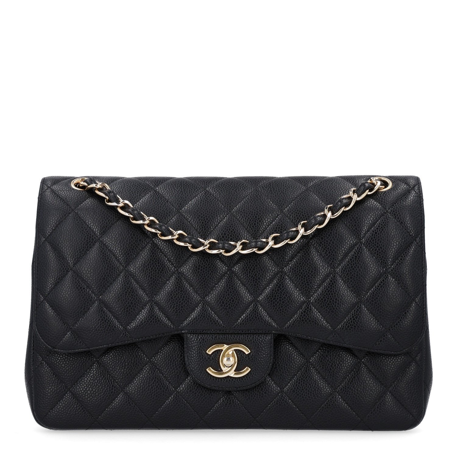 Chanel Caviar Quilted Jumbo Double Flap Black