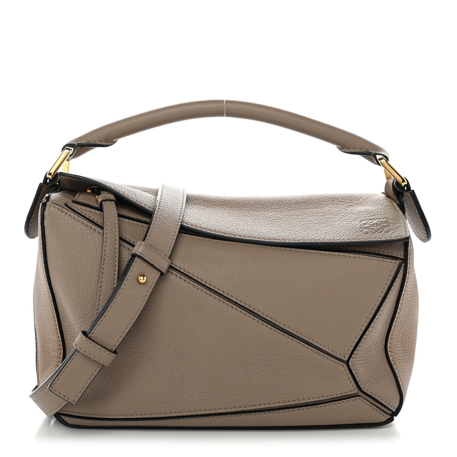Loewe Grained Calfskin Small Puzzle Bag Sand