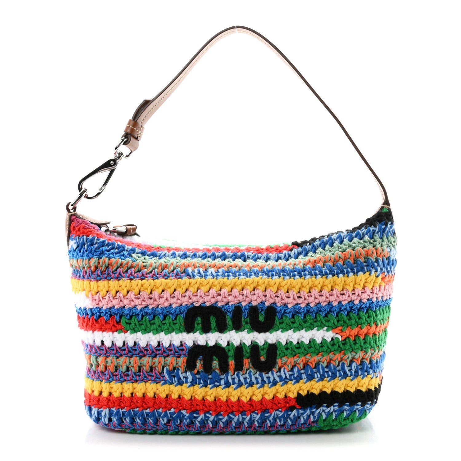 Miu Miu Fabric Crochet Pouch Multicolor