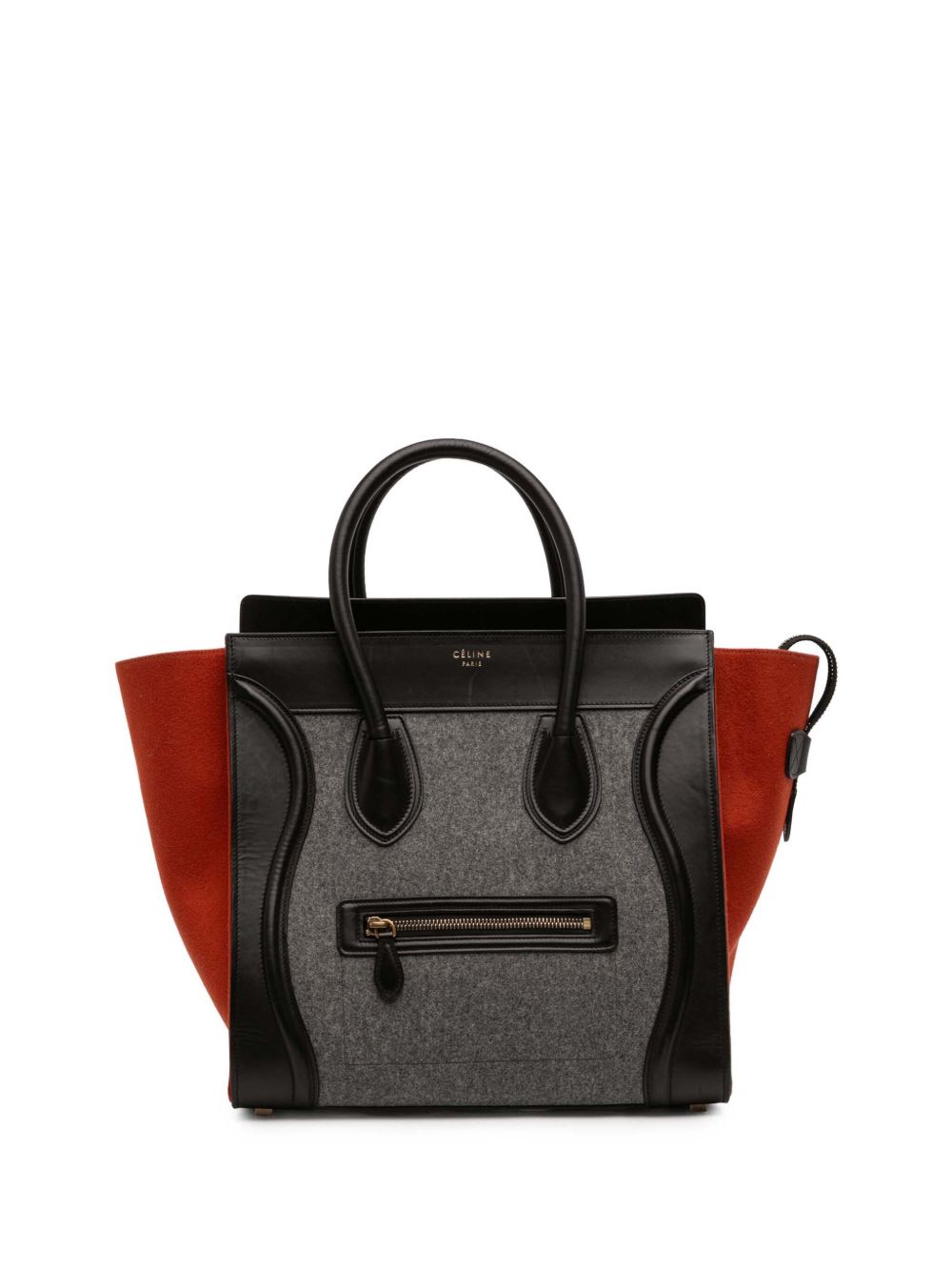 2014 Mini Tricolor Felt Wool and Calfskin Luggage tote bag