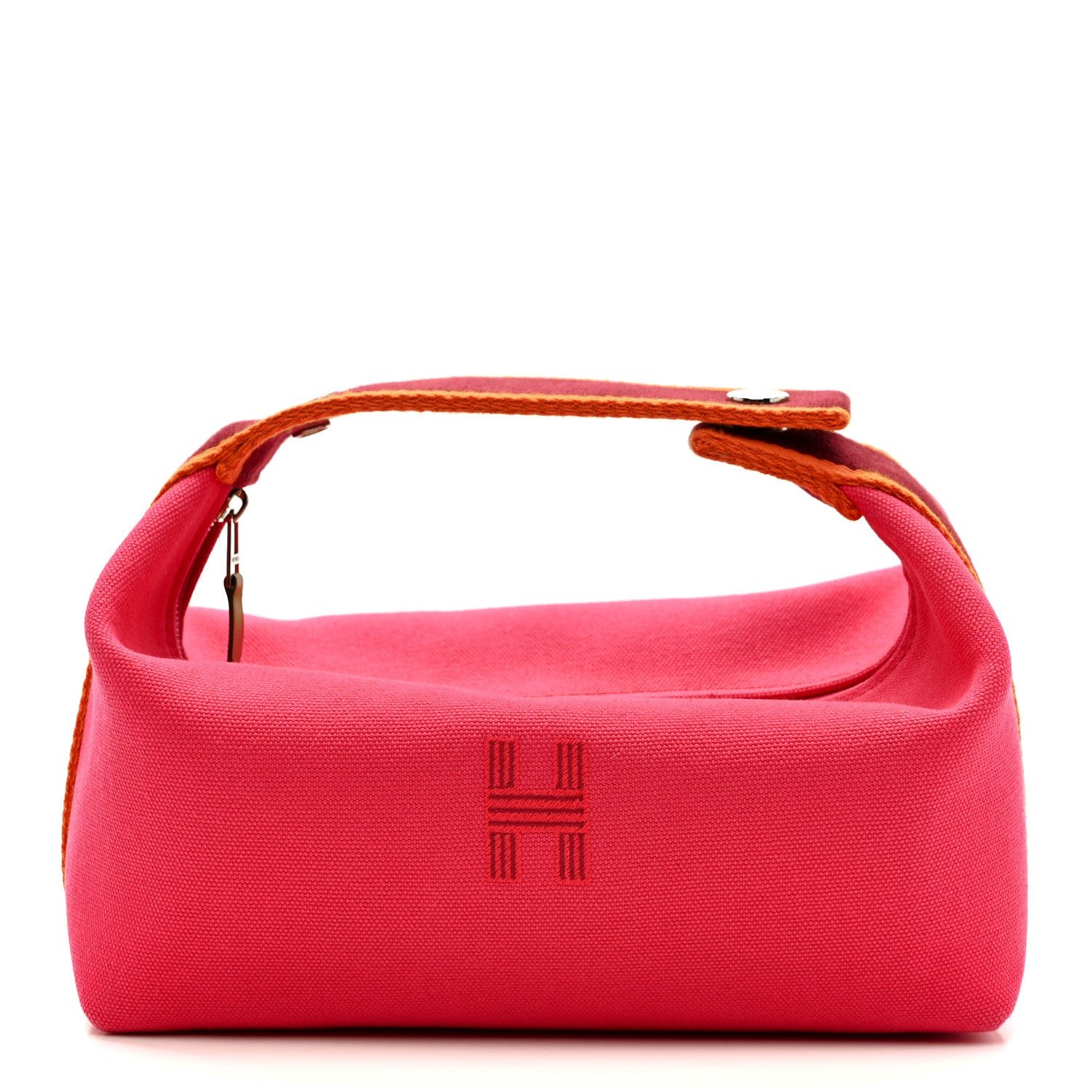 Hermes Canvas Small Bride-A-Brac Pouch Hibiscus